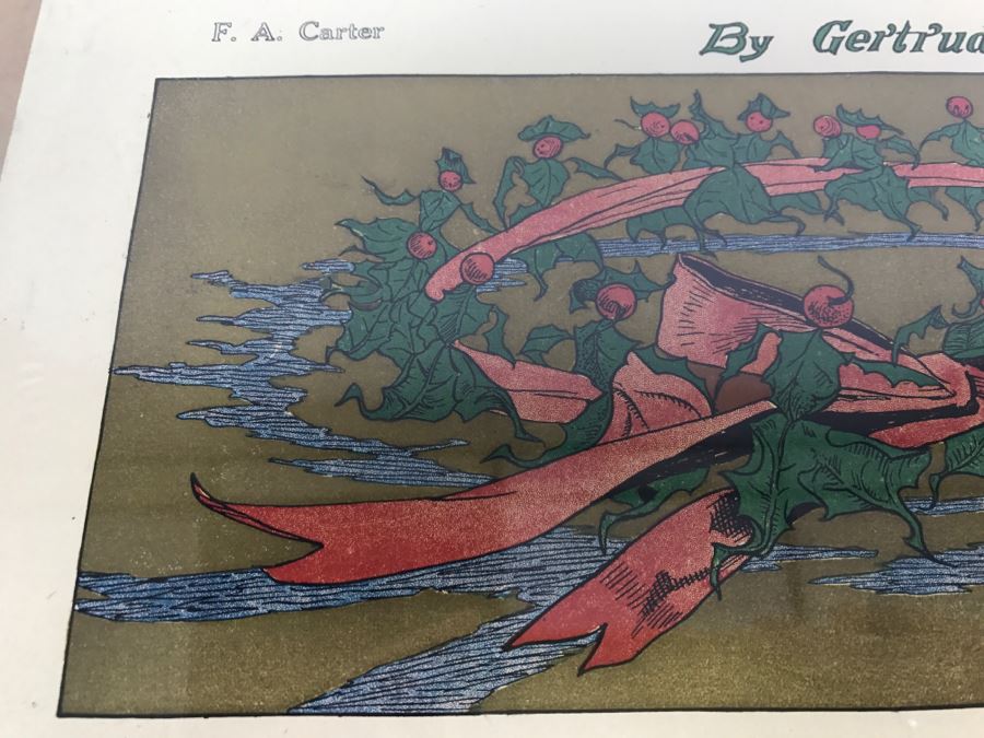 Original Book Cover Illustration By F. A. Carter Of Floral Fairies The Little Miss Hollys By Gertrude Ina Robinson Drawings By F. A. Carter Fernando Carter (1855-1931) [Photo 4]