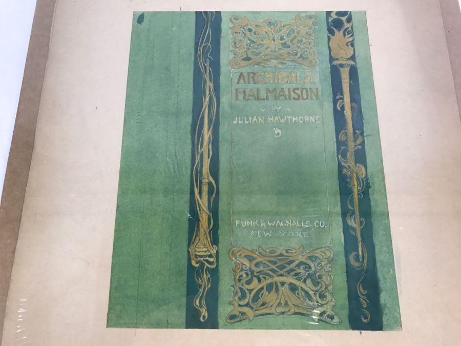 Original Book Cover Illustration By F. A. Carter ARCHIBALD MALMAISON By Julian Hawthorne Funk & Wagnalls Co. New York Fernando Carter (1855-1931) [Photo 1]