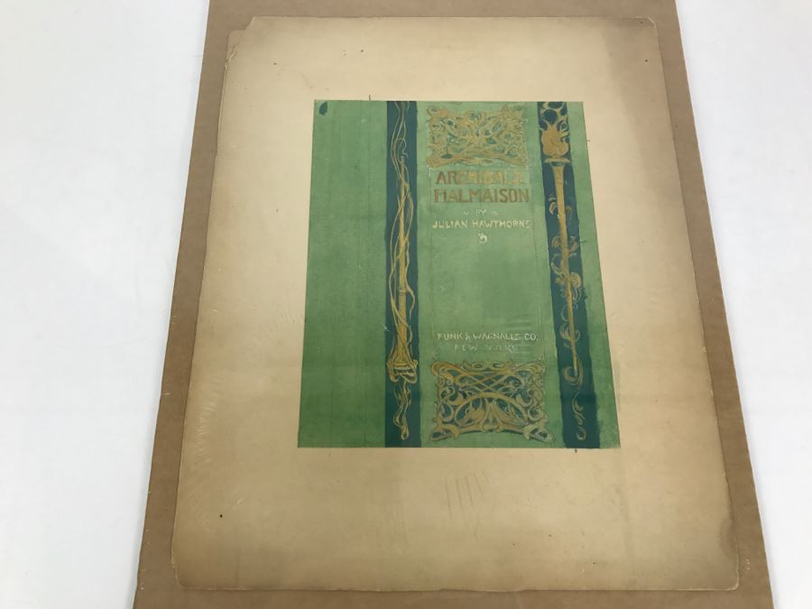 Original Book Cover Illustration By F. A. Carter ARCHIBALD MALMAISON By Julian Hawthorne Funk & Wagnalls Co. New York Fernando Carter (1855-1931) [Photo 3]