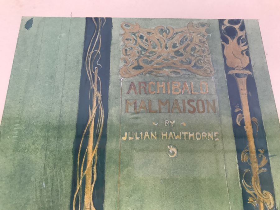 Original Book Cover Illustration By F. A. Carter ARCHIBALD MALMAISON By Julian Hawthorne Funk & Wagnalls Co. New York Fernando Carter (1855-1931) [Photo 4]