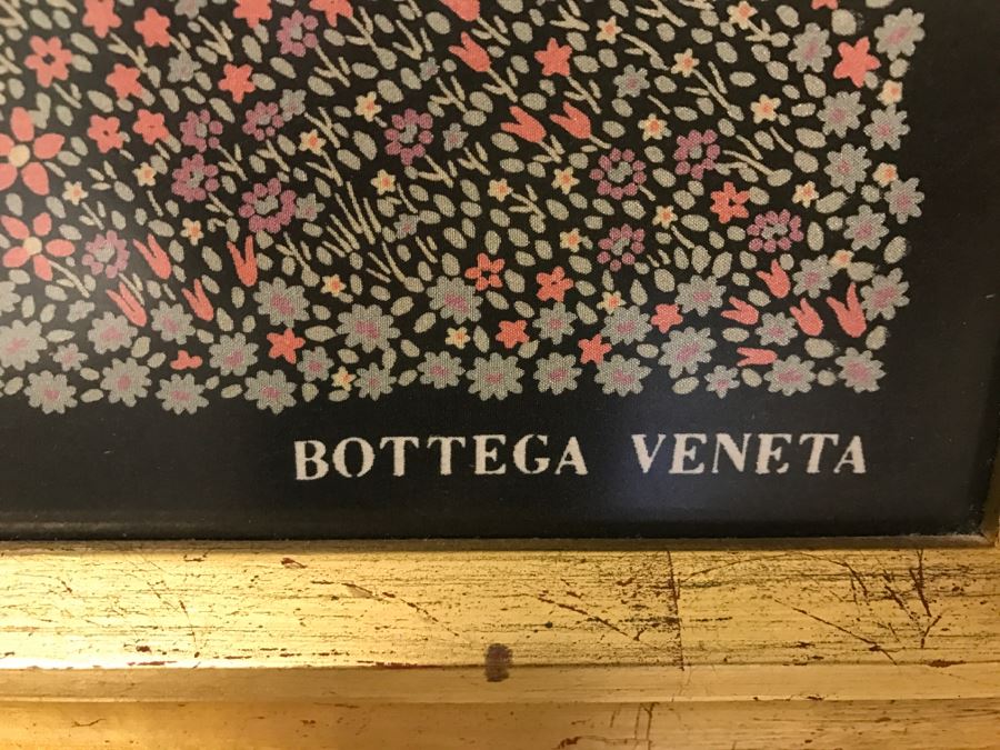 Framed BOTTEGA VENETA Scarf Of Gustav Klimt Painting Mint Condition [Photo 9]