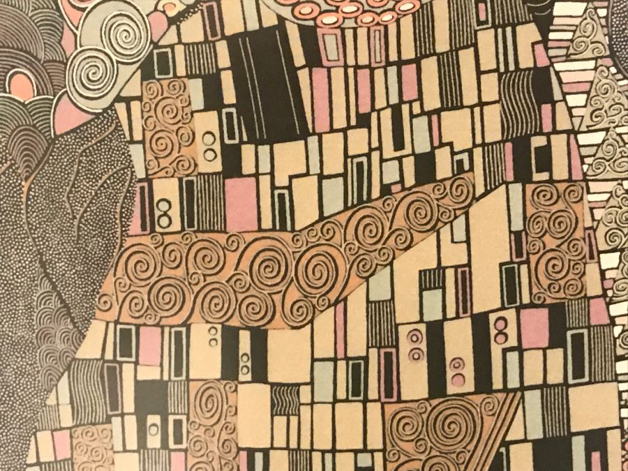 Framed BOTTEGA VENETA Scarf Of Gustav Klimt Painting Mint Condition [Photo 7]