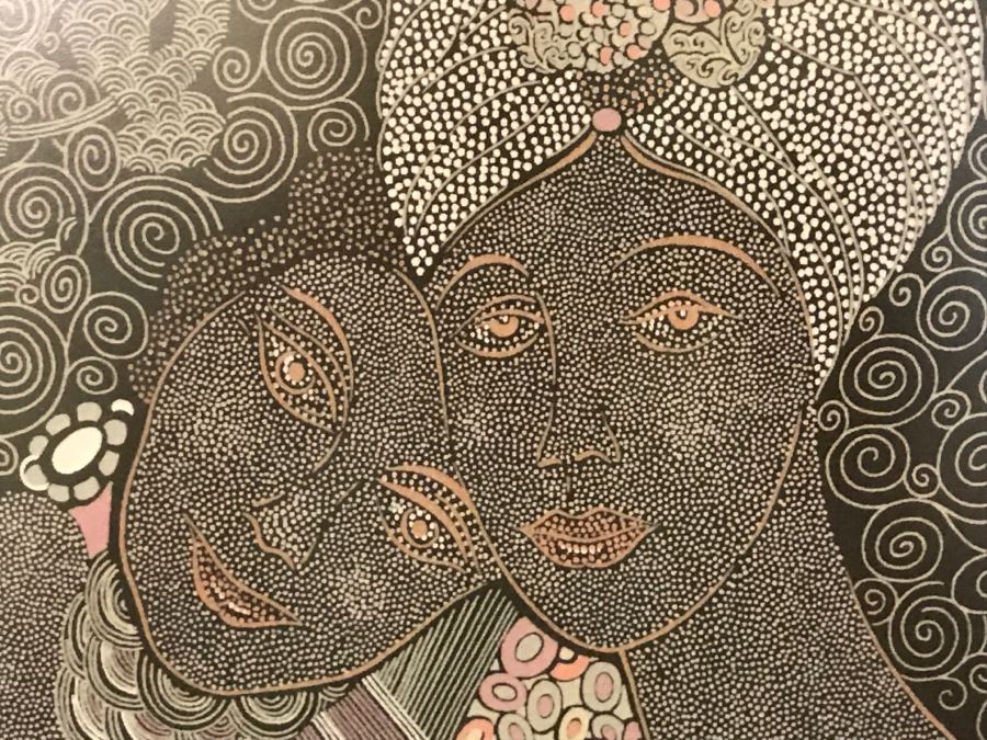 Framed BOTTEGA VENETA Scarf Of Gustav Klimt Painting Mint Condition [Photo 3]