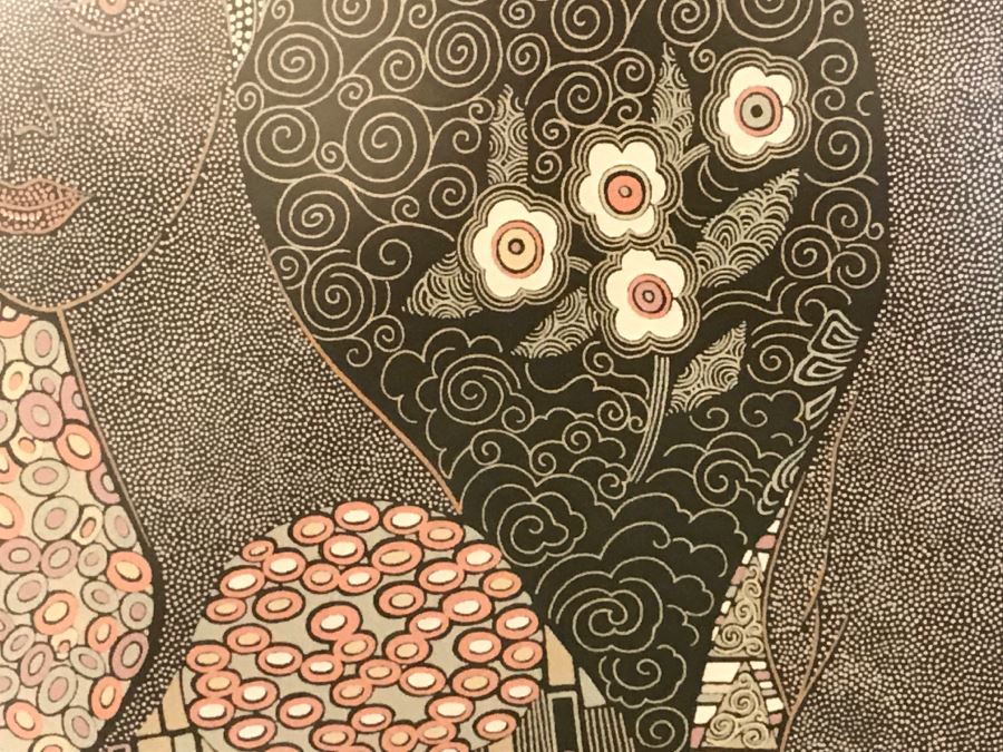 Framed BOTTEGA VENETA Scarf Of Gustav Klimt Painting Mint Condition [Photo 6]