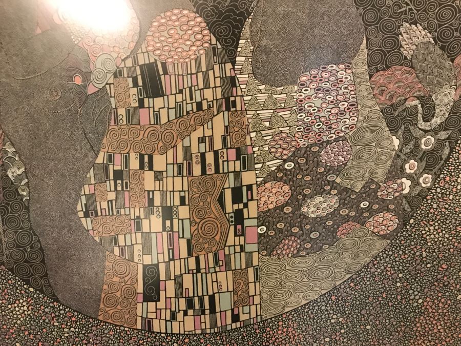 Framed BOTTEGA VENETA Scarf Of Gustav Klimt Painting Mint Condition [Photo 8]