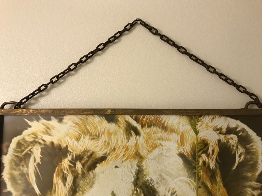 Framed Abercrombie & Fitch Co Lion Scarf Mint Condition [Photo 3]