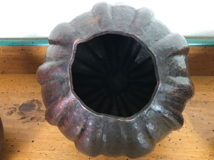 Set Of (3) Large Copper Fruit Sculptures [Photo 11]