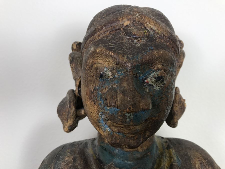 Old Balsa Wood Carved Indian Sculpture [Photo 4]