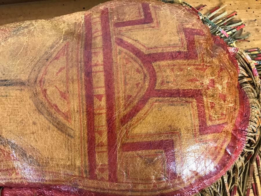 Old Tuareg Hand Painted Leather Fringe Saddle Pillow - North African Nomadic Tuareg Camel Caravans Played Primary Role Trans-Saharan Trade Until Mid-20th Century [Photo 12]
