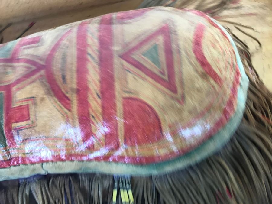 Old Tuareg Hand Painted Leather Fringe Saddle Pillow - North African Nomadic Tuareg Camel Caravans Played Primary Role Trans-Saharan Trade Until Mid-20th Century [Photo 25]