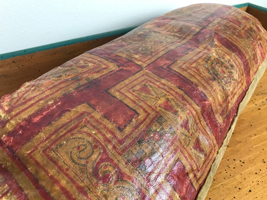 Old Tuareg Hand Painted Leather Saddle Pillow - North African Nomadic Tuareg Camel Caravans Played Primary Role Trans-Saharan Trade Until Mid-20th Century [Photo 8]