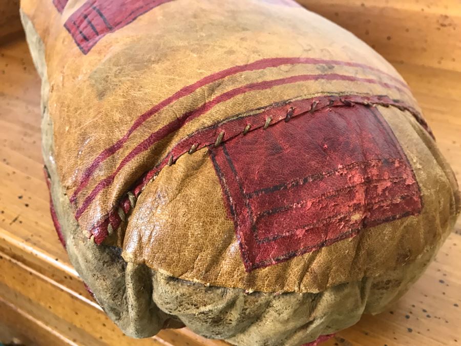 Old Tuareg Hand Painted Leather Saddle Pillow - North African Nomadic Tuareg Camel Caravans Played Primary Role Trans-Saharan Trade Until Mid-20th Century [Photo 15]