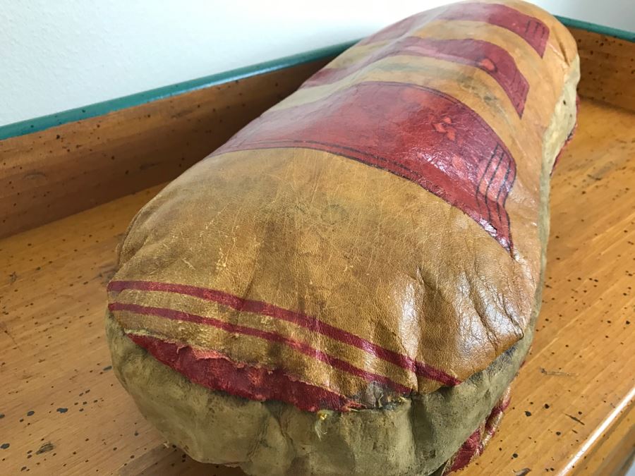 Old Tuareg Hand Painted Leather Saddle Pillow - North African Nomadic Tuareg Camel Caravans Played Primary Role Trans-Saharan Trade Until Mid-20th Century [Photo 13]