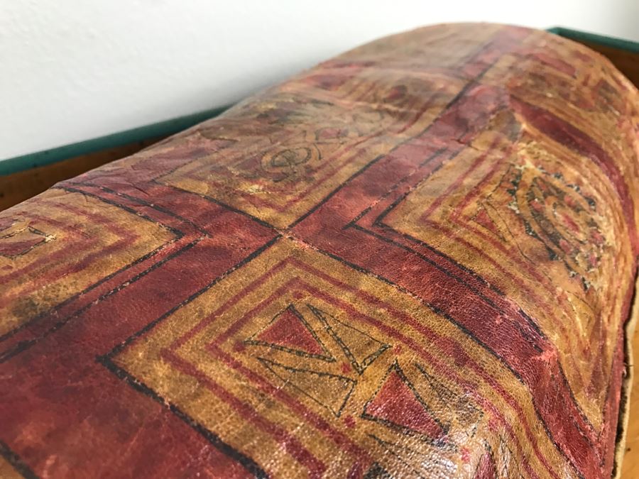 Old Tuareg Hand Painted Leather Saddle Pillow - North African Nomadic Tuareg Camel Caravans Played Primary Role Trans-Saharan Trade Until Mid-20th Century [Photo 9]