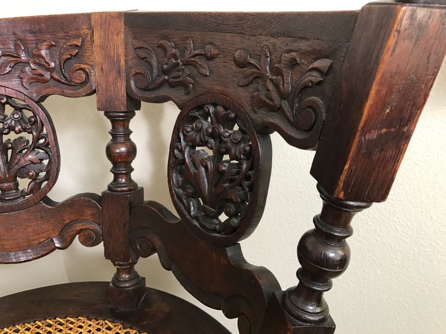 Dutch Colonial Burgermeister Chair Cane Seat - Seat Rotates 360Deg - Estimate $800-$1,200 [Photo 13]