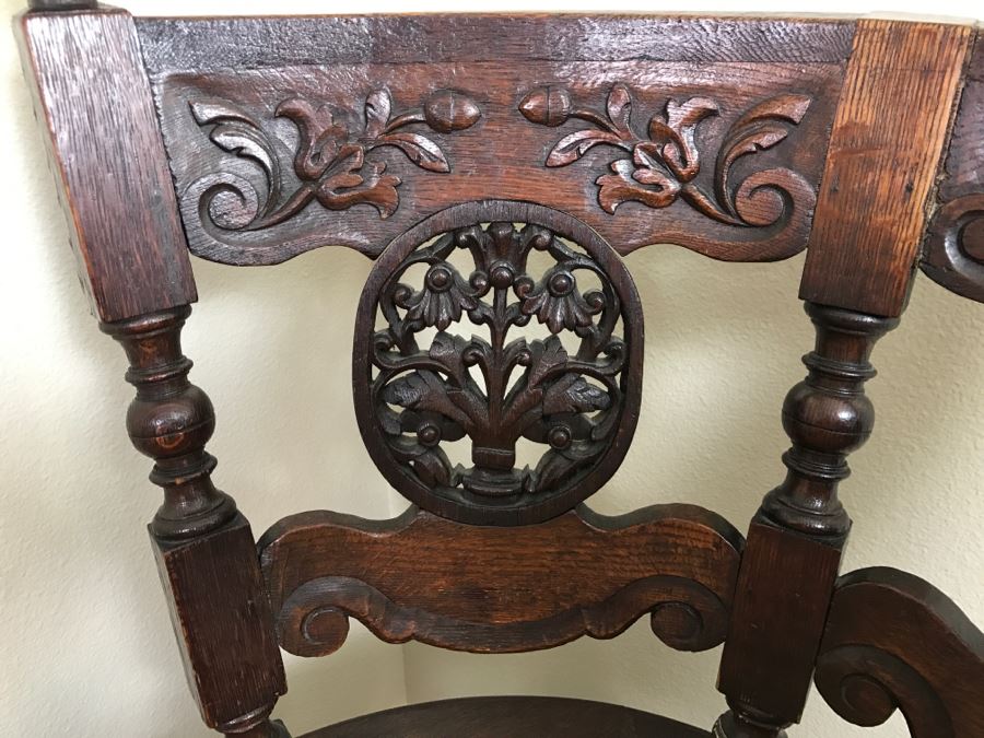 Dutch Colonial Burgermeister Chair Cane Seat - Seat Rotates 360Deg - Estimate $800-$1,200 [Photo 17]