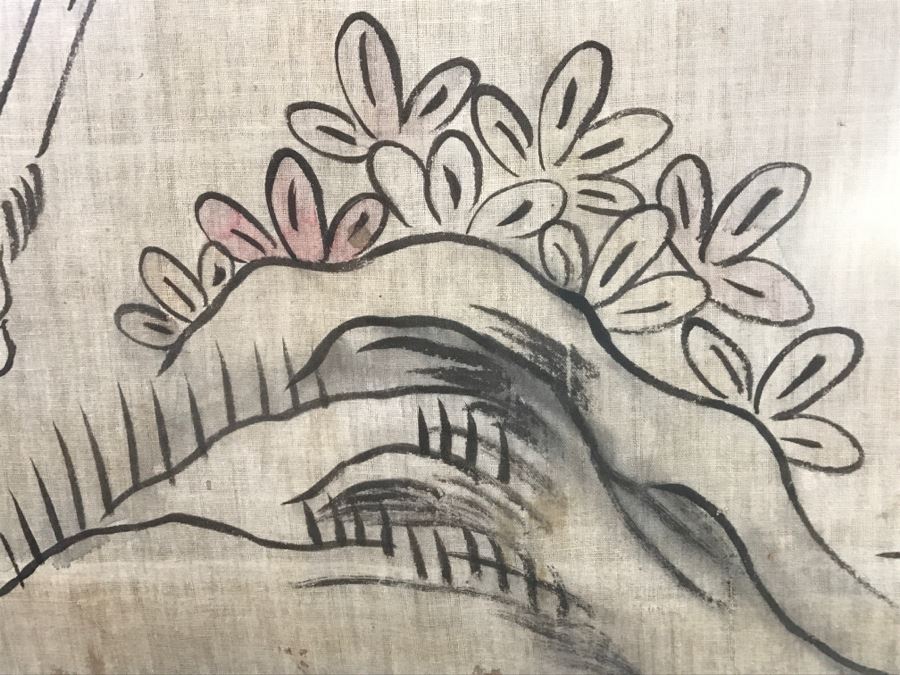 Framed Chinese Painting On Linen Unsigned [Photo 12]