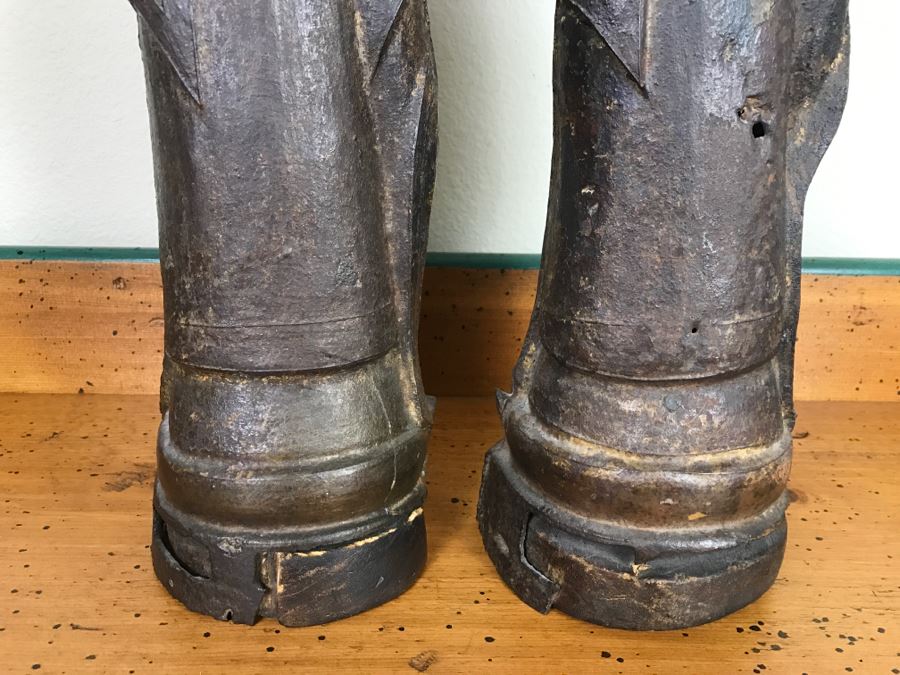 Antique Chinese Gilt Metal Funerary Statues 1'5'H [Photo 20]