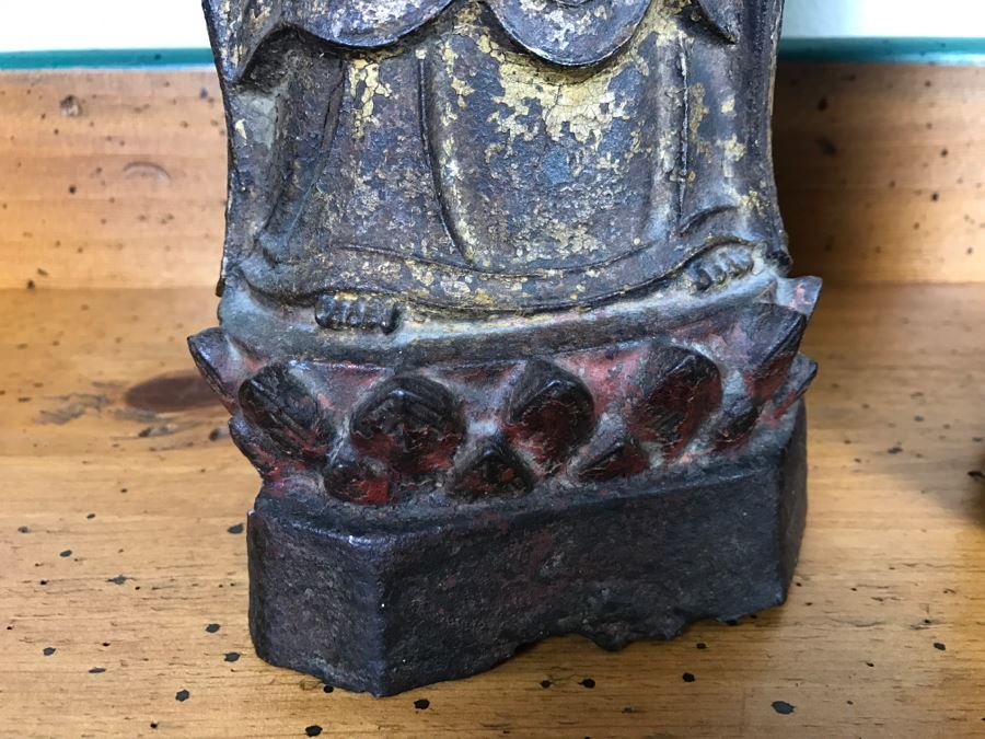 Antique Chinese Gilt Metal Funerary Statues 1'5'H [Photo 7]