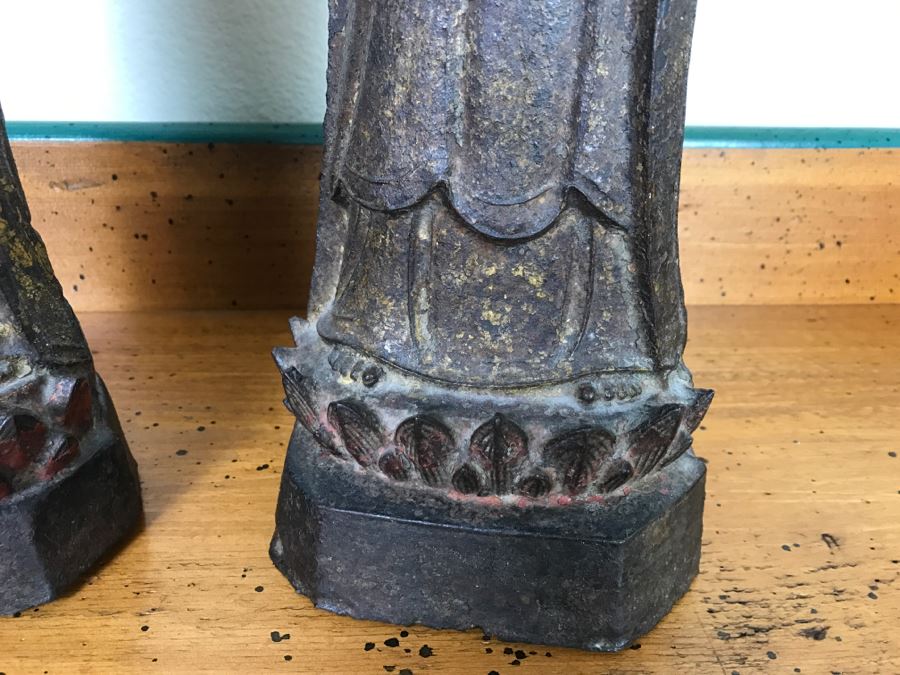 Antique Chinese Gilt Metal Funerary Statues 1'5'H [Photo 15]