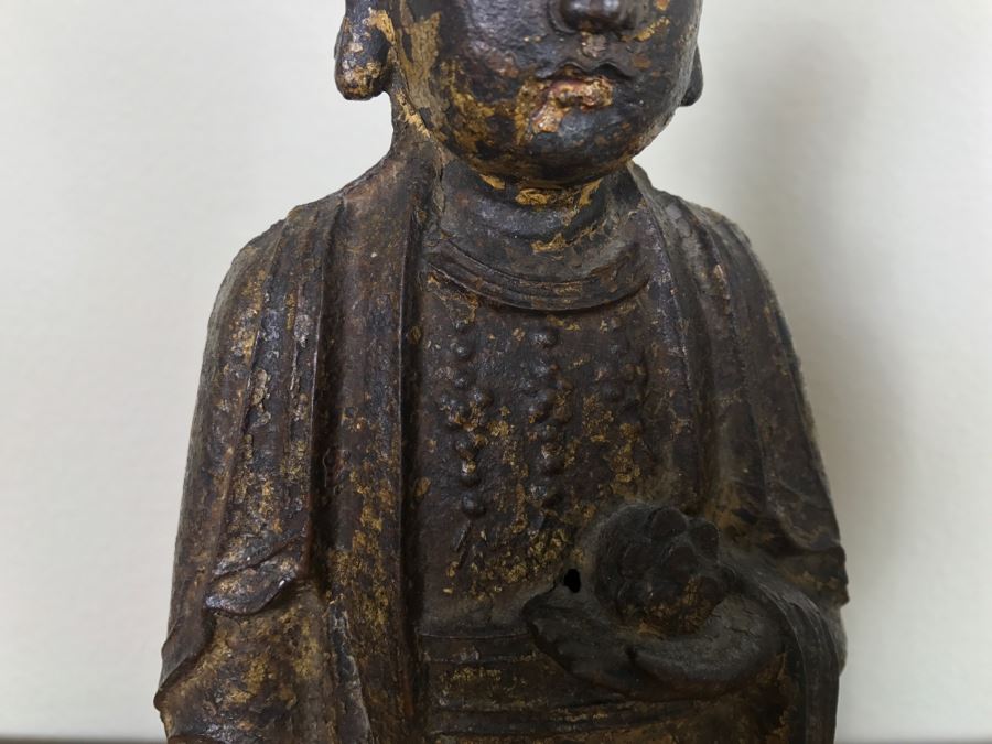 Antique Chinese Gilt Metal Funerary Statues 1'5'H [Photo 4]