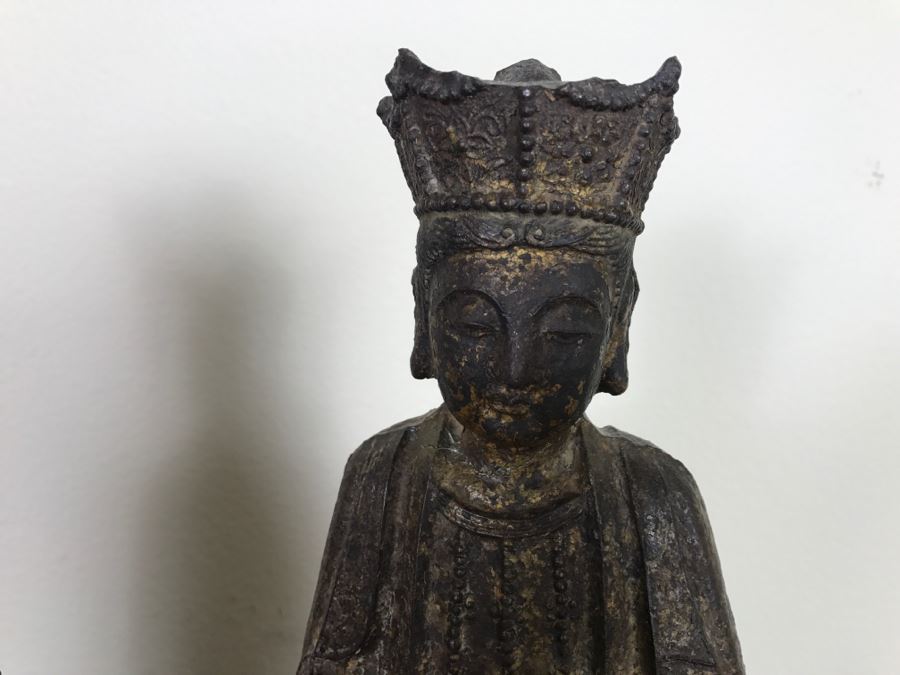 Antique Chinese Gilt Metal Funerary Statues 1'5'H [Photo 8]