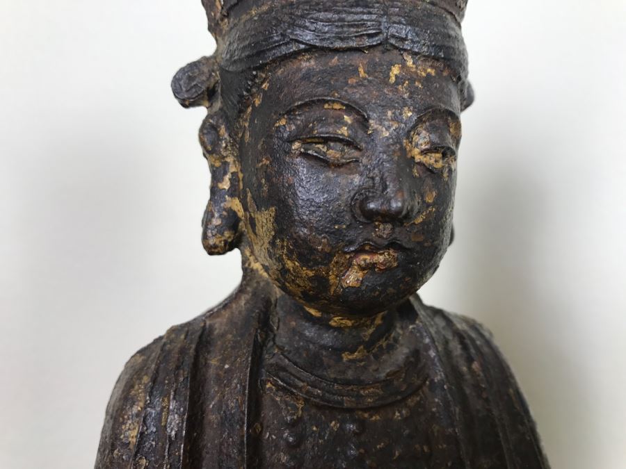 Antique Chinese Gilt Metal Funerary Statues 1'5'H [Photo 3]