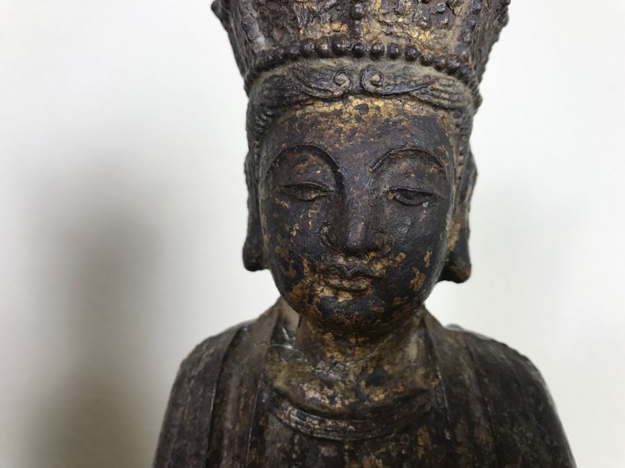 Antique Chinese Gilt Metal Funerary Statues 1'5'H [Photo 9]