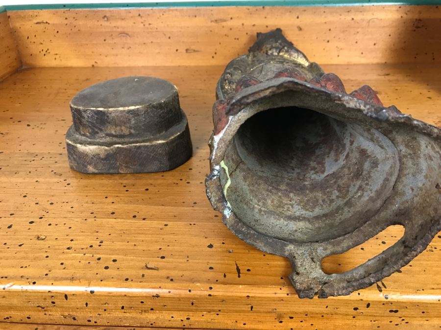 Antique Chinese Gilt Metal Funerary Statues 1'5'H [Photo 29]