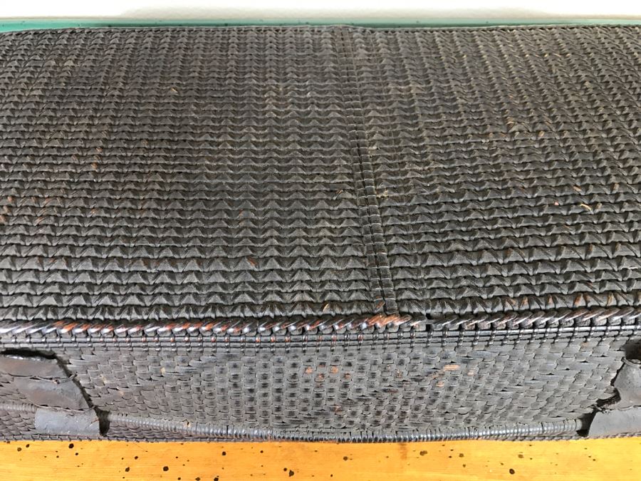 Set Of (3) Wooven Baskets Boxes From Africa [Photo 11]