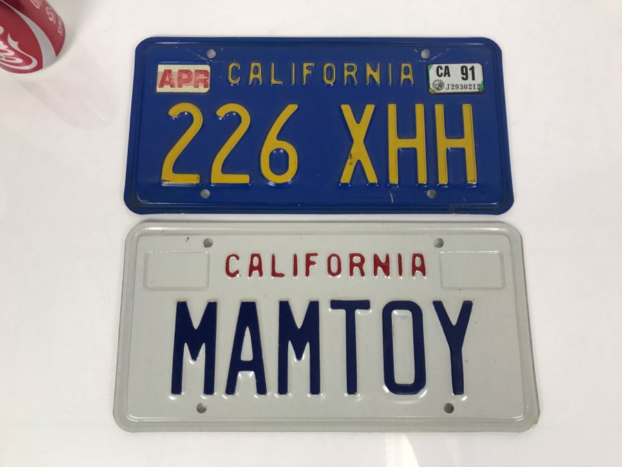 Pair Of California License Plates