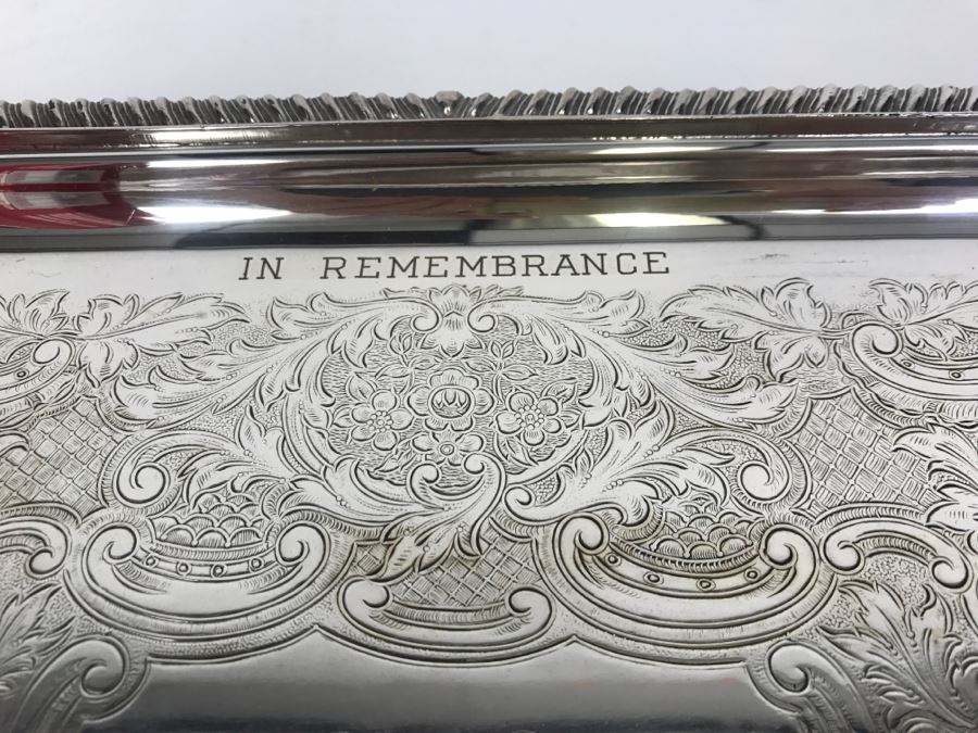 Vintage 1982 Sheffield Silver Co Silverplate USN Serving Tray Engraved Operating Room Supervisor Nov. 77 - Dec. 82 [Photo 4]