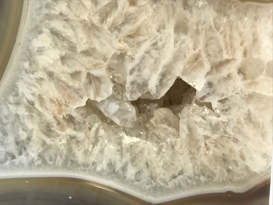 Vintage Brass Candleholder Made In Sweden And Polished Natural Geode Bookends [Photo 15]