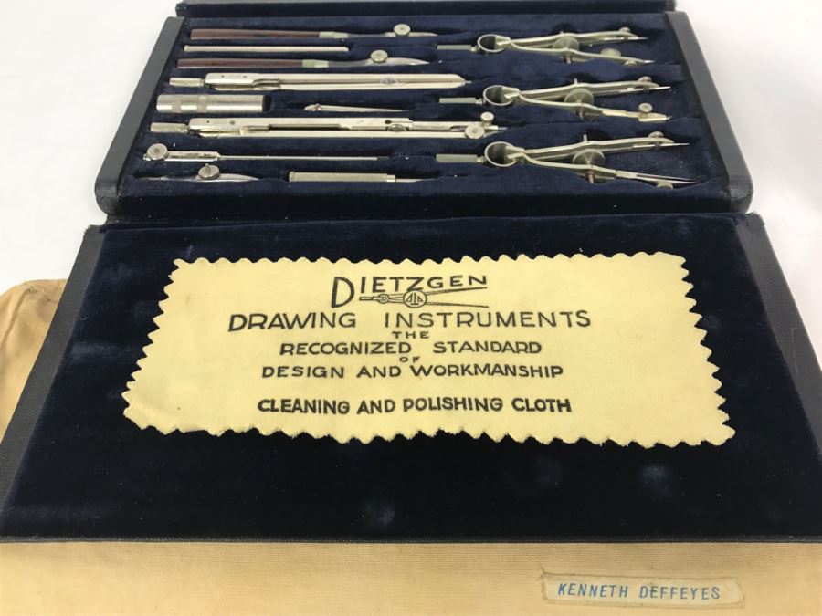 Vintage DIETZGEN Drawing Drafting Instruments In Original Case Princeton PhD Geologist Kenneth Deffeyes [Photo 19]