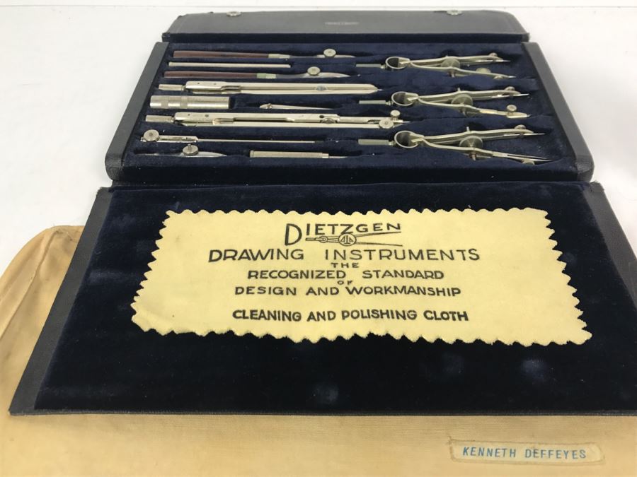 Vintage DIETZGEN Drawing Drafting Instruments In Original Case Princeton PhD Geologist Kenneth Deffeyes [Photo 17]