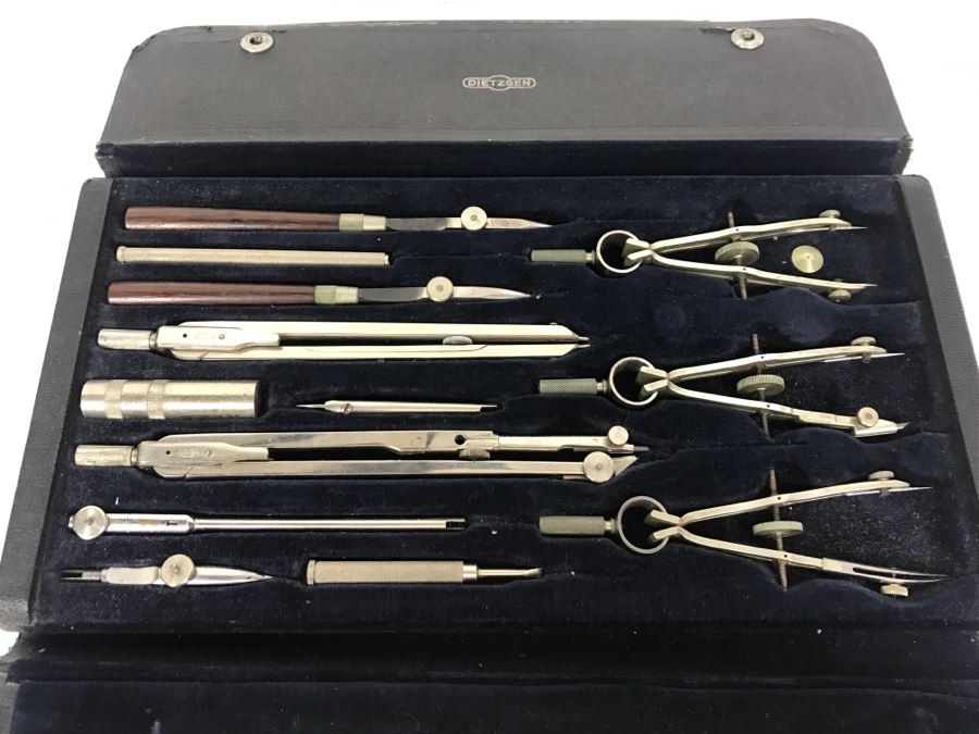 Vintage DIETZGEN Drawing Drafting Instruments In Original Case Princeton PhD Geologist Kenneth Deffeyes [Photo 2]