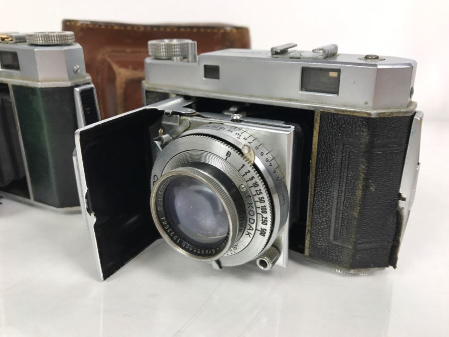 Pair Of Vintage Kodak Retina II Bellows Cameras One With Leather Camera Case [Photo 21]