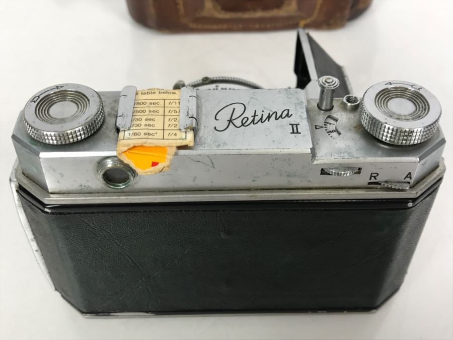 Pair Of Vintage Kodak Retina II Bellows Cameras One With Leather Camera Case [Photo 8]