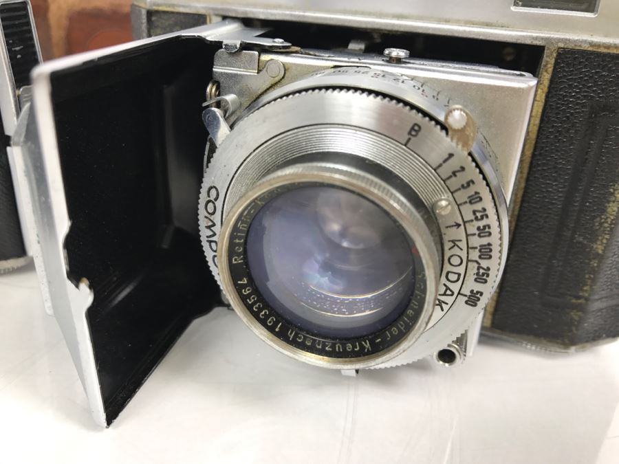 Pair Of Vintage Kodak Retina II Bellows Cameras One With Leather Camera Case [Photo 22]