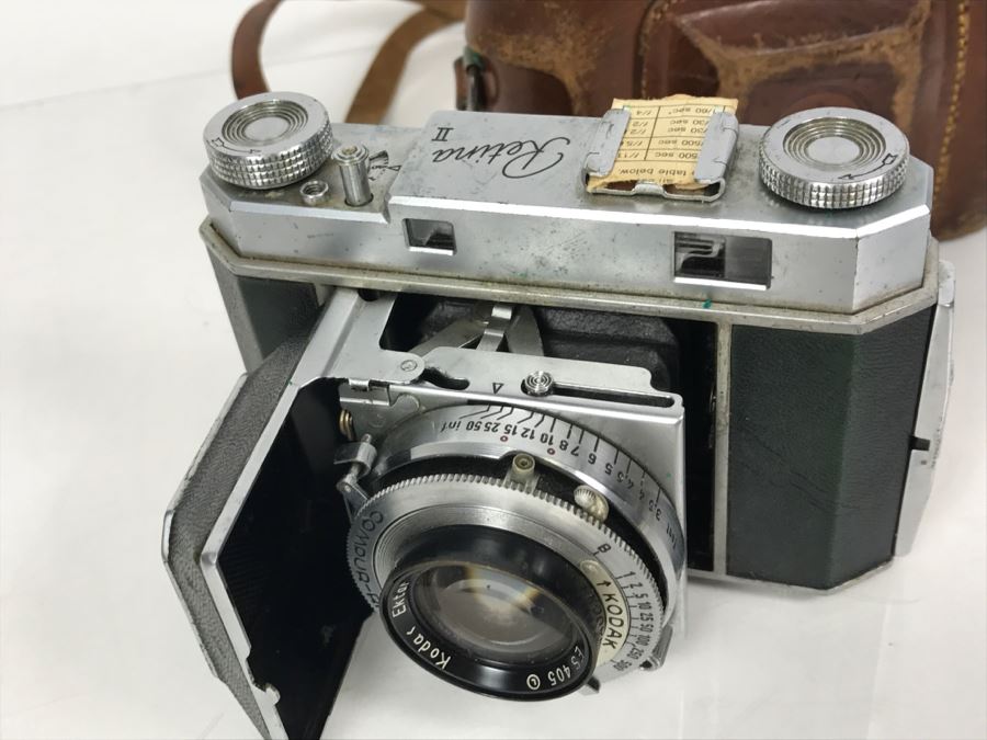 Pair Of Vintage Kodak Retina II Bellows Cameras One With Leather Camera Case [Photo 5]