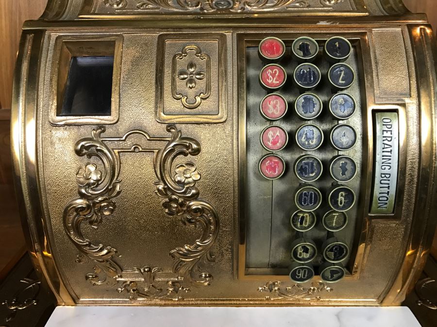 Antique Brass National Cash Register Candy Store Working Professionally Restored Model 1030 SN 995584 With Amount Purchased Top Sign Estimate $600-$900 [Photo 5]