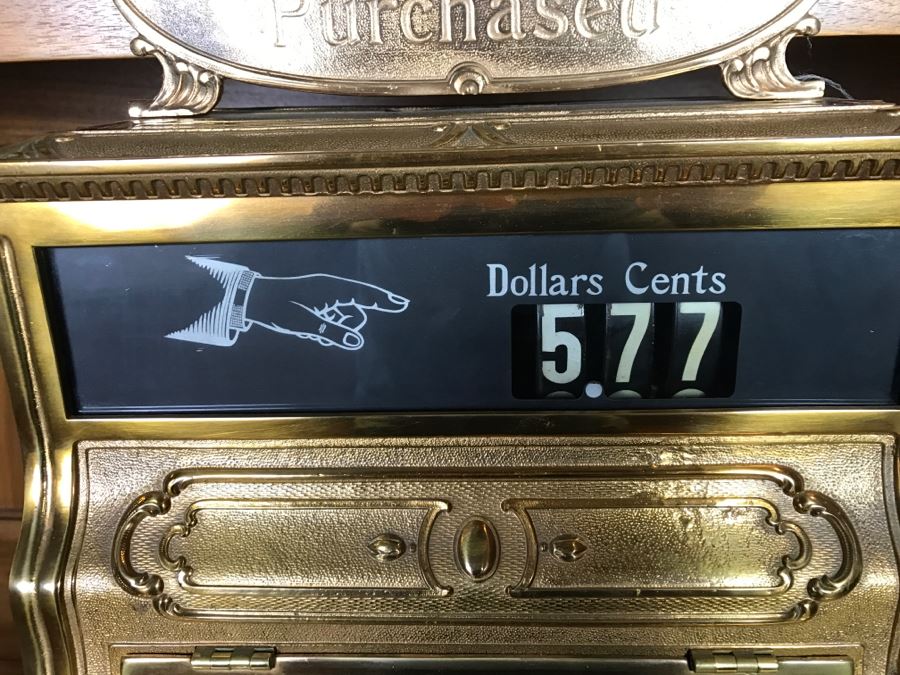 Antique Brass National Cash Register Candy Store Working Professionally Restored Model 1030 SN 995584 With Amount Purchased Top Sign Estimate $600-$900 [Photo 9]