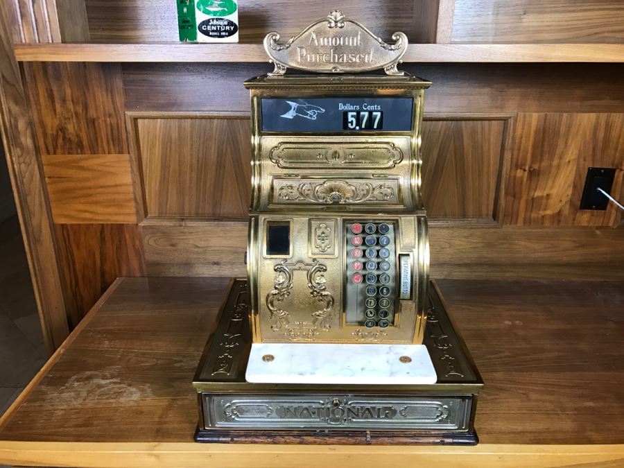 Antique Brass National Cash Register Candy Store Working Professionally Restored Model 1030 SN 995584 With Amount Purchased Top Sign Estimate $600-$900 [Photo 14]