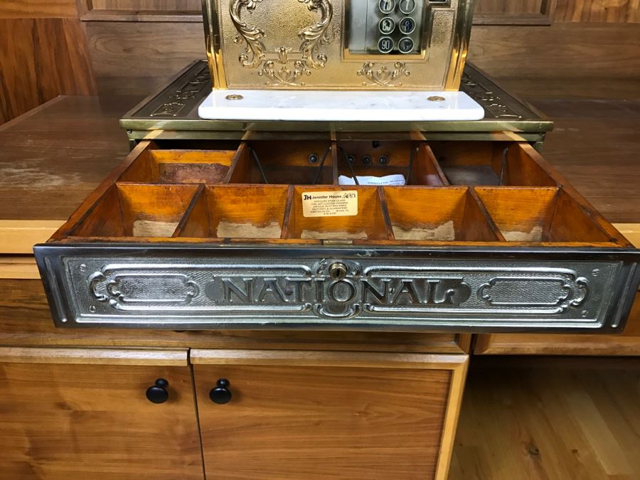 Antique Brass National Cash Register Candy Store Working Professionally Restored Model 1030 SN 995584 With Amount Purchased Top Sign Estimate $600-$900 [Photo 2]