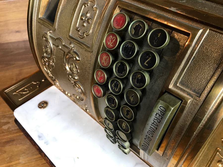 Antique Brass National Cash Register Candy Store Working Professionally Restored Model 1030 SN 995584 With Amount Purchased Top Sign Estimate $600-$900 [Photo 30]