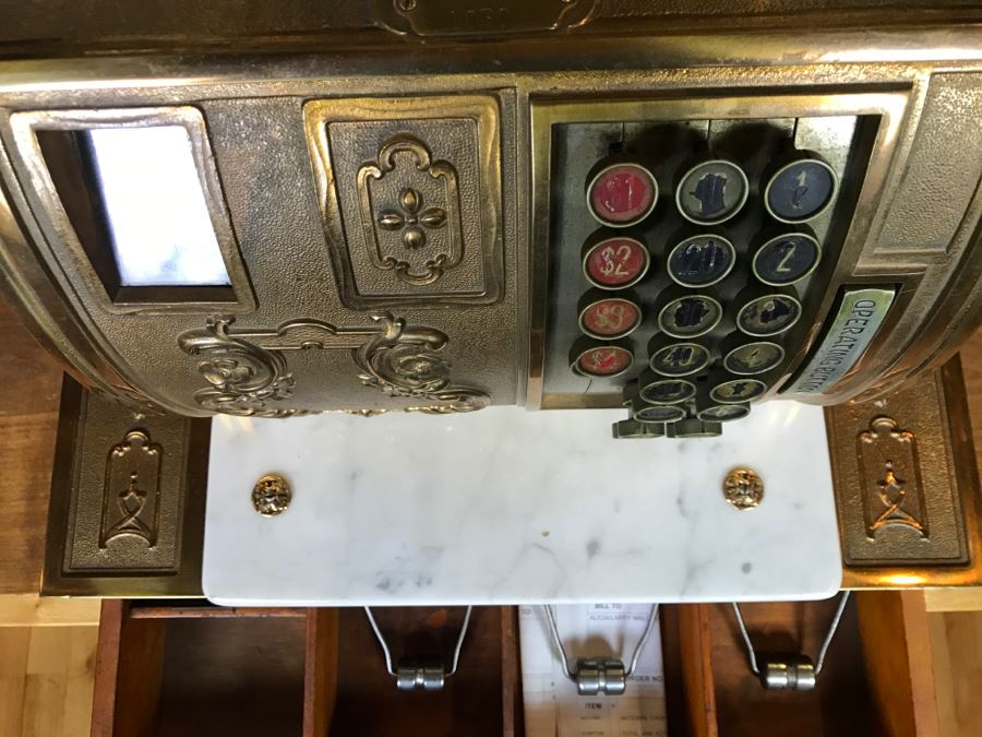 Antique Brass National Cash Register Candy Store Working Professionally Restored Model 1030 SN 995584 With Amount Purchased Top Sign Estimate $600-$900 [Photo 13]