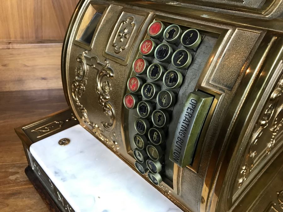 Antique Brass National Cash Register Candy Store Working Professionally Restored Model 1030 SN 995584 With Amount Purchased Top Sign Estimate $600-$900 [Photo 29]