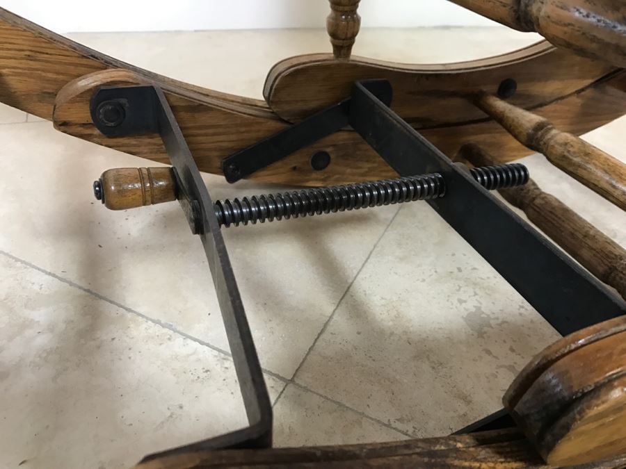 Antique Child's Cane Rocking Chair With Food Tray [Photo 12]