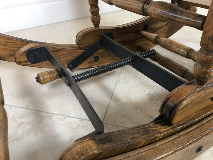 Antique Child's Cane Rocking Chair With Food Tray [Photo 15]