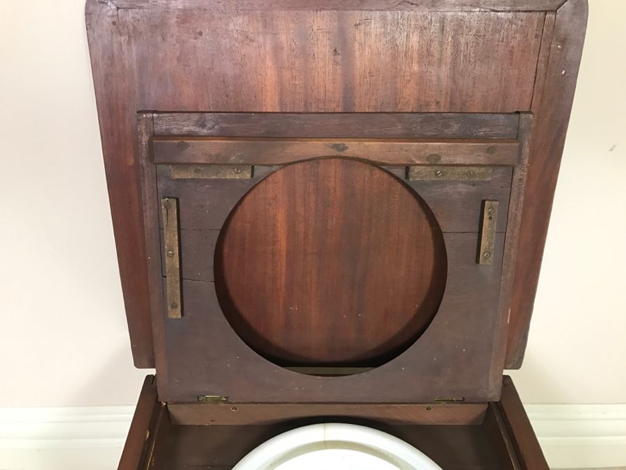 Antique Commode Chair Table - Top Needs Cushion And One Leg Needs Reinforcement - See Photos [Photo 8]